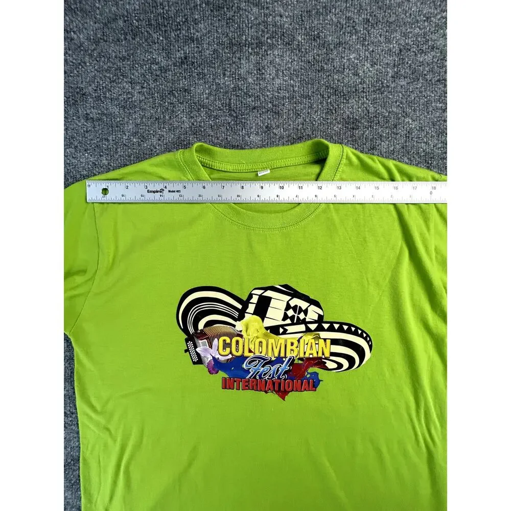 Colombian Fest Int. Cargo Event T Shirt Mens 3XL Green Festival Graphic Tee - Picture 5 of 7